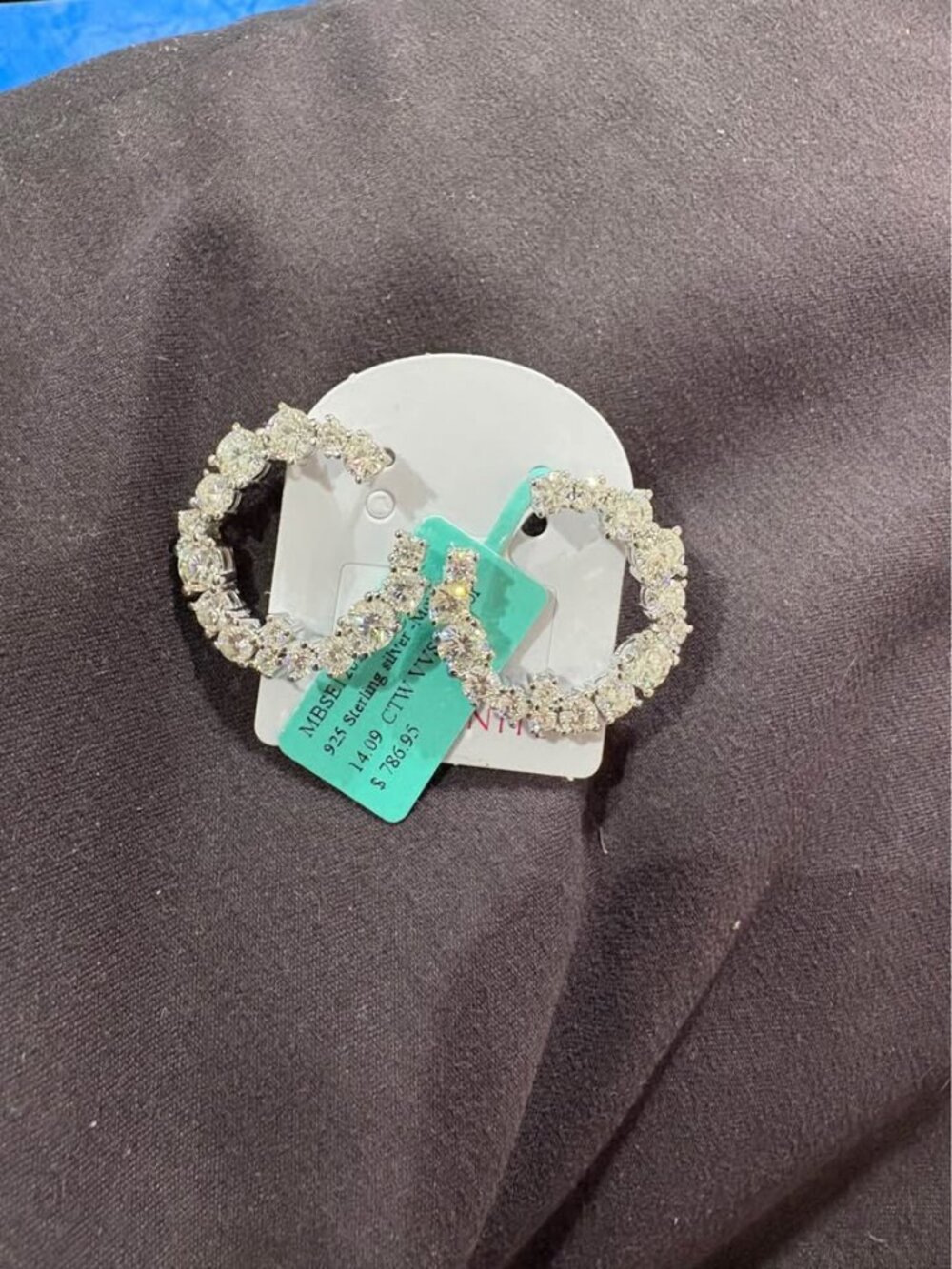 14.09 CTW Moissanite 925 Sterling Silver Hoop Earrings
